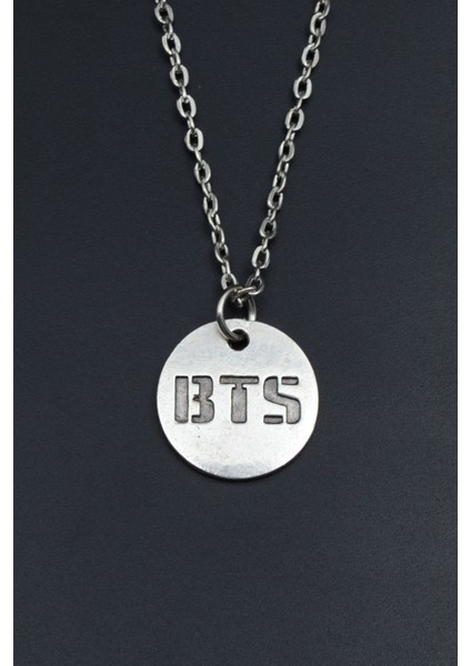 BTS Madalyon Gümüş Kaplama Unisex Düz Zincir Kolye kod 909 fiyatları