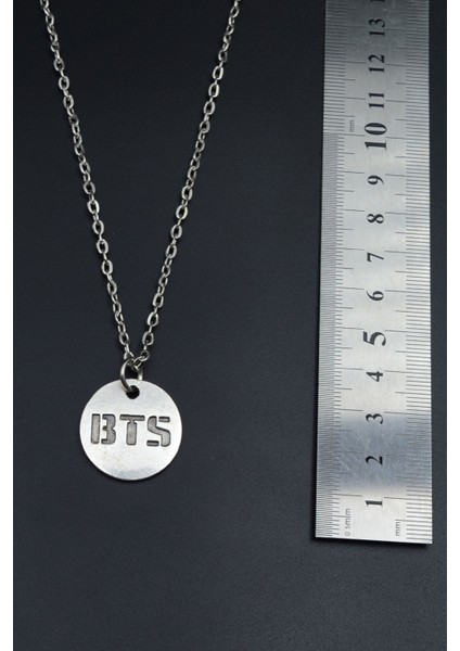 BTS Madalyon Gümüş Kaplama Unisex Düz Zincir Kolye kod 909 fırsatları