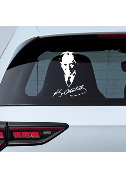 Atatürk İmza Sticker - Atatürk Sticker - Oto Sticker - Araba Sticker - Araç Sticker