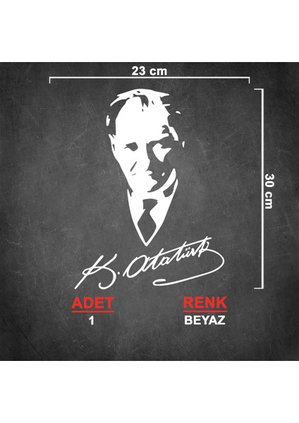 Atatürk İmza Sticker - Atatürk Sticker - Oto Sticker - Araba Sticker - Araç Sticker