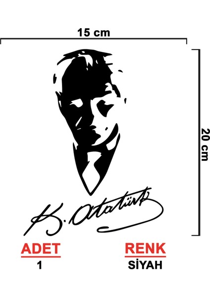 Atatürk İmza Sticker - Atatürk Sticker - Oto Sticker - Araba Sticker - Araç Sticker