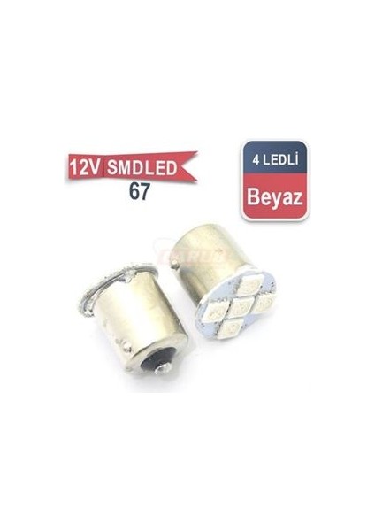 Ampul 12V 5Led 67 Smd Beyaz 13