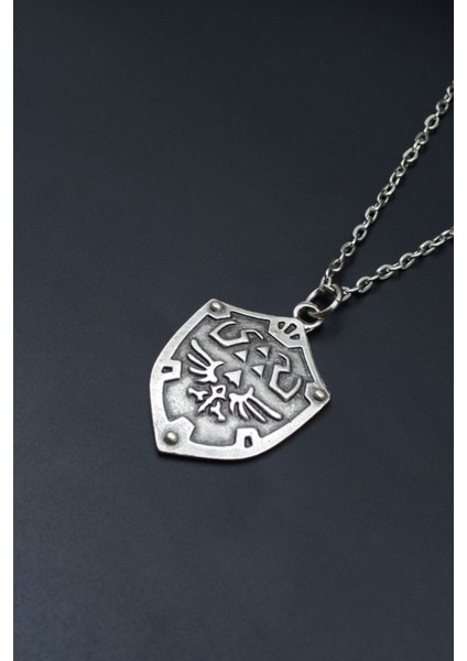 The Legend Of Zelda Kalkan Gümüş Kaplama Unisex Düz Zincir Kolye kod 750 modelleri