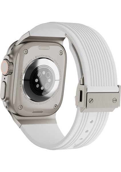 Apple Watch 3/4/5/6/se/7/8/9/10/ultra-Ultra 2/42MM-44MM-45MM-46MM-49MM KRD-113 Spor Görünümlü Silikon Kordon fiyatları