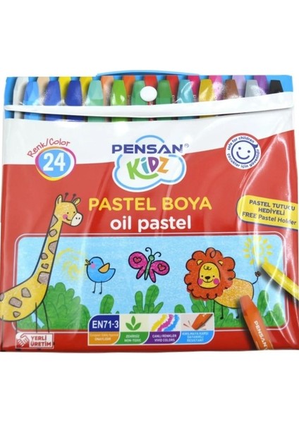 Kidz Pastel Boya Çantalı 24 Renk Pastel Boya