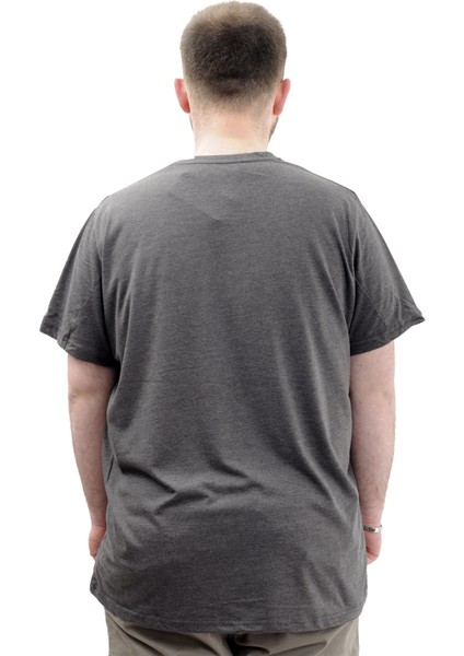 Mode Xl Büyük Beden Erkek T-Shirt V Yaka Baskılı Belıeve U24054 Antrasit fırsatları