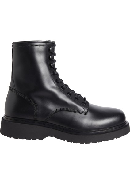 Calvin Klein Deri Siyah Erkek Bot Lace Up Boot W/ Zıp Lth