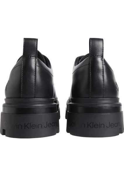 Calvin Klein Deri Siyah Erkek Günlük Ayakkabı Lugged Derby Shoe Lth