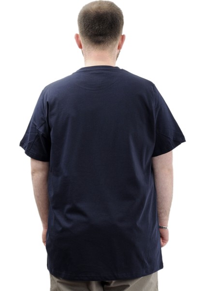 Büyük Beden Erkek T-Shirt Bisiklet Yaka Baskılı Fresh U24059 Lacivert fırsatları
