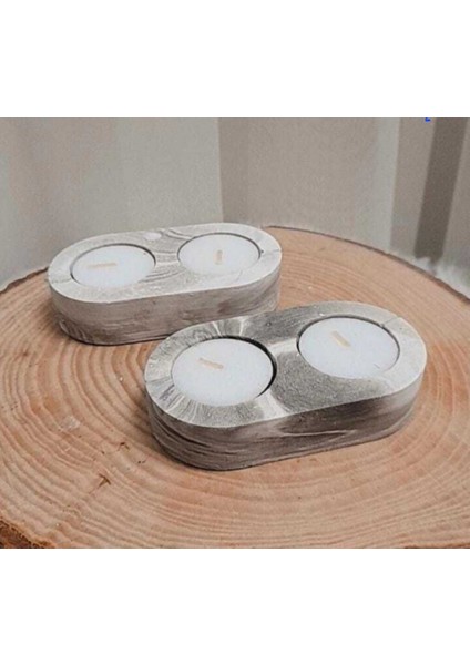 10CM Ikili Tealight Mumluk Silikon Kalıp K-1215