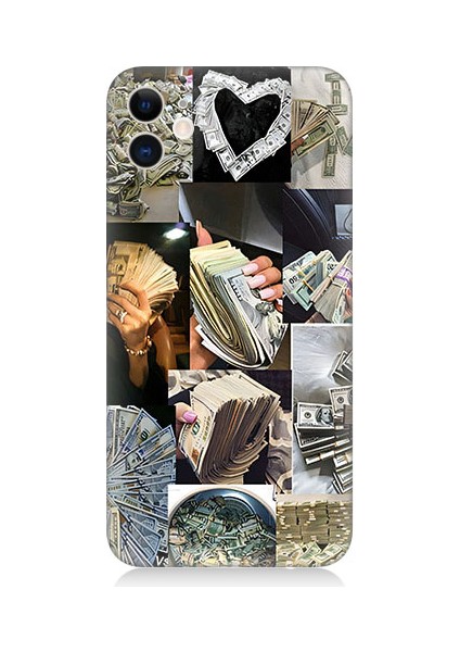 Apple iPhone 12 Uyumlu Para ve Aşk Desenli Silikon Kılıf