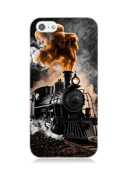 Apple iPhone 5 Uyumlu Kara Tren Desenli Silikon Kılıf