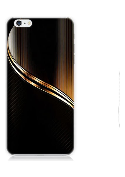 Apple iPhone 6 Plus Uyumlu Altın Şerit Desenli Silikon Kılıf
