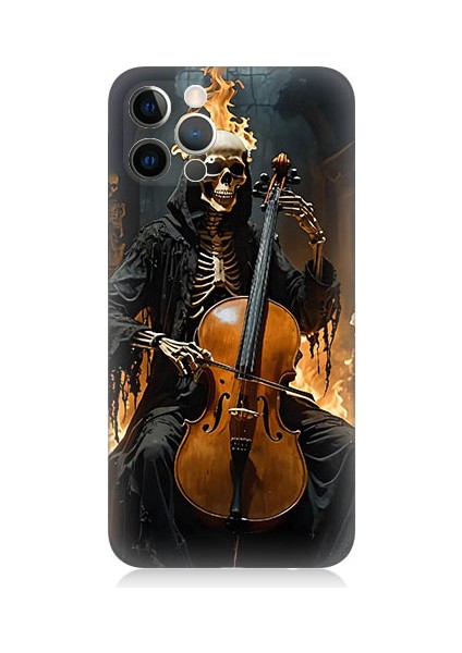 Apple iPhone 12 Pro Max Uyumlu Iskelet Çello Desenli Silikon Kılıf