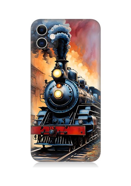 Apple iPhone 11 Uyumlu Buharlı Tren Desenli Silikon Kılıf