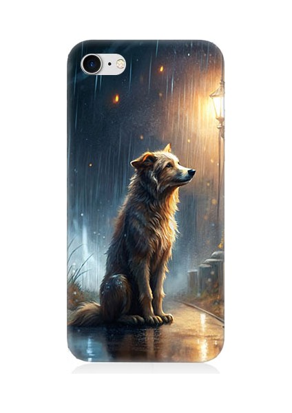 Apple iPhone 7 Plus Uyumlu Yağmurlu Sokak Desenli Silikon Kılıf