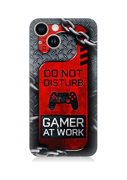 Apple iPhone 13 Uyumlu Gamer Uyarı Desenli Silikon Kılıf