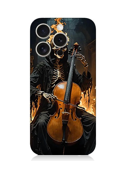 Apple iPhone 15 Pro Max Uyumlu Iskelet Çello Desenli Silikon Kılıf