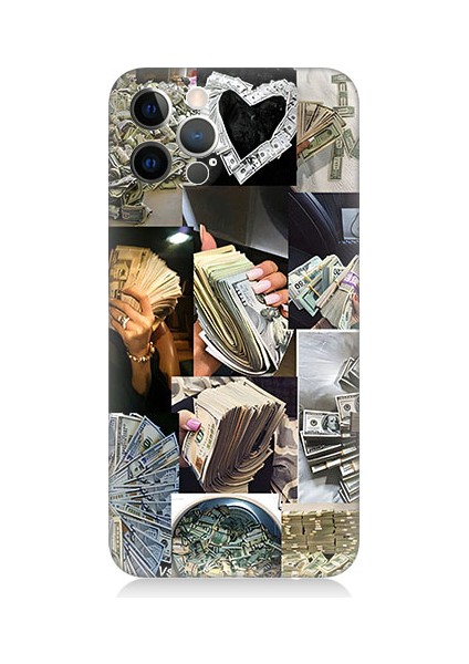 Apple iPhone 12 Pro Uyumlu Para ve Aşk Desenli Silikon Kılıf