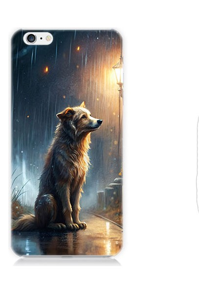 Apple iPhone 6 Plus Uyumlu Yağmurlu Sokak Desenli Silikon Kılıf