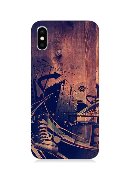 Apple iPhone x Uyumlu Karanlık Tiyatro Desenli Silikon Kılıf