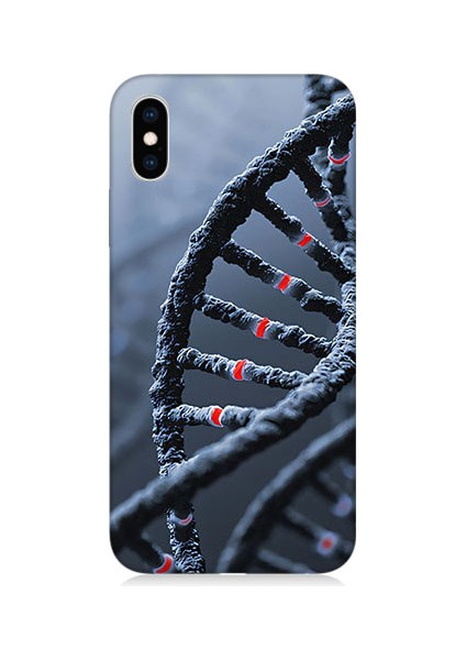 Apple iPhone Xs Max Uyumlu Dna Sarmalı Desenli Silikon Kılıf