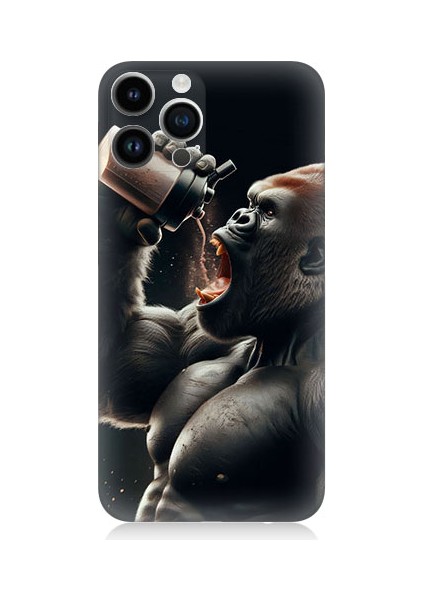 Apple iPhone 14 Pro Uyumlu Içecek Goril Desenli Silikon Kılıf