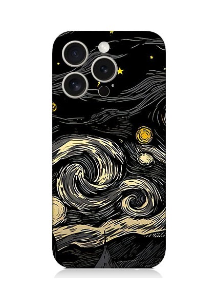 Apple iPhone 15 Pro Max Uyumlu Yıldızlı Gökyüzü Desenli Silikon Kılıf