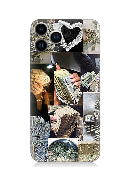 Apple iPhone 14 Pro Uyumlu Para ve Aşk Desenli Silikon Kılıf