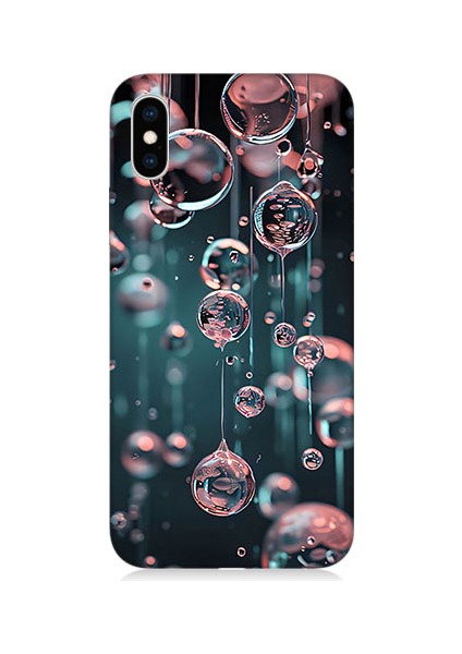 Apple iPhone Xs Uyumlu Cam Baloncuklar Desenli Silikon Kılıf