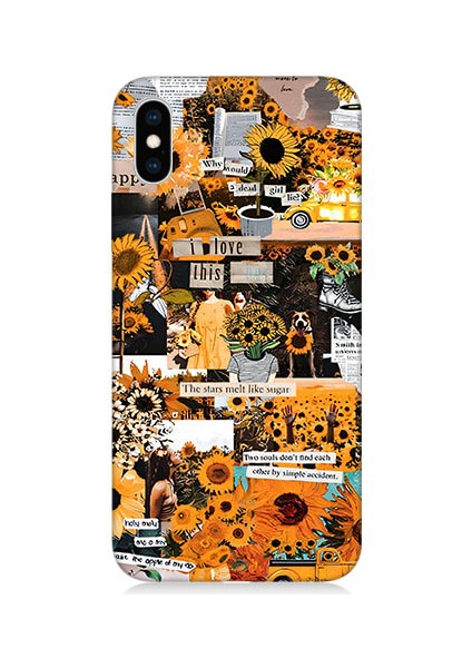 Apple iPhone Xs Max Uyumlu Gülen Yüz Çiçekler Desenli Silikon Kılıf
