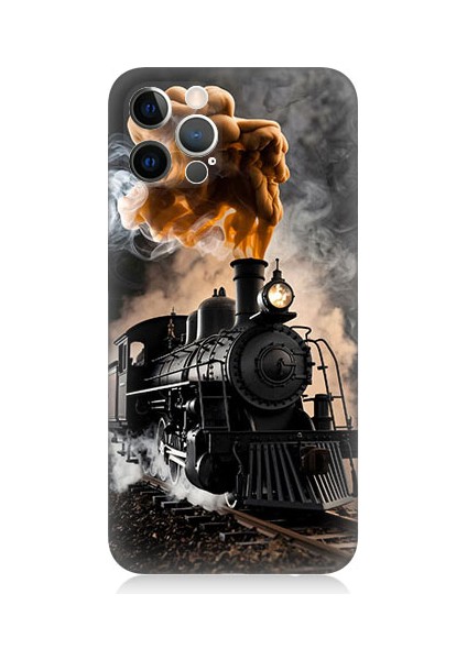 Apple iPhone 12 Pro Uyumlu Kara Tren Desenli Silikon Kılıf