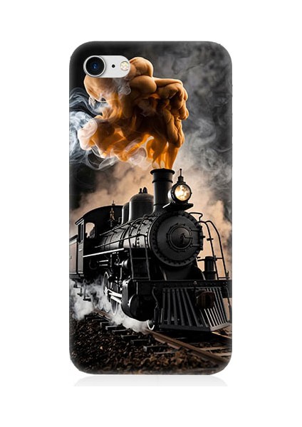 Apple iPhone 8 Plus Uyumlu Kara Tren Desenli Silikon Kılıf
