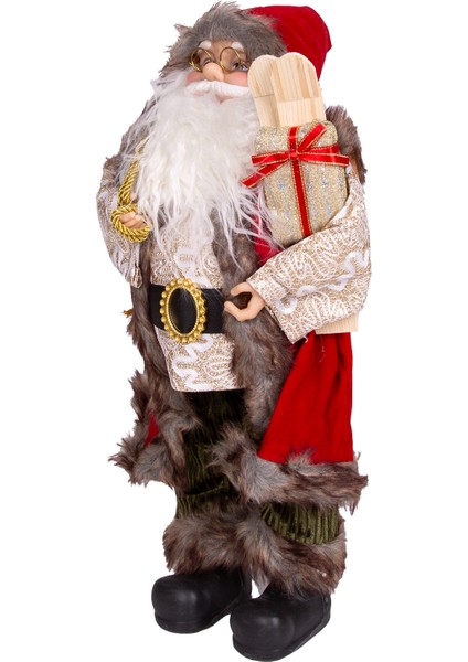 Yılbaşı Noel Baba Yeşil Pantolonlu Kayak Takımlı Kırmızı-Yeşil 45 Cm. fırsatları