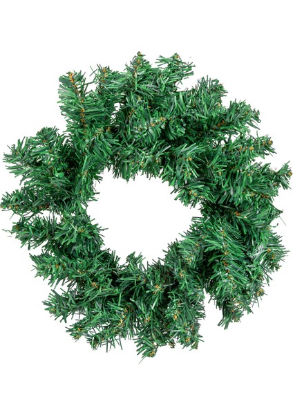 Yılbaşı Süsü Kapı Süsü Çam Dallı Sade Çelenk Yeşil 30 Cm.