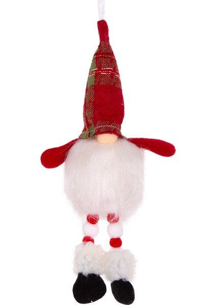 Yılbaşı Süsü Noel Baba Figürü Işıklı Kırmızı-Beyaz 8X27 Cm.