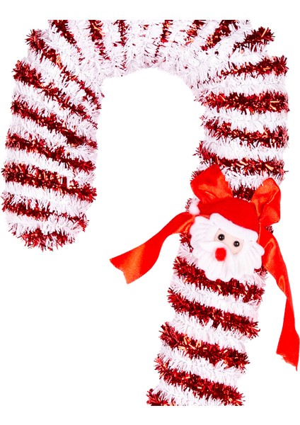 Yılbaşı Ağaç Süsü Noel Baba Figürlü Baston Kırmızı-Beyaz 19X52 Cm. fiyatları