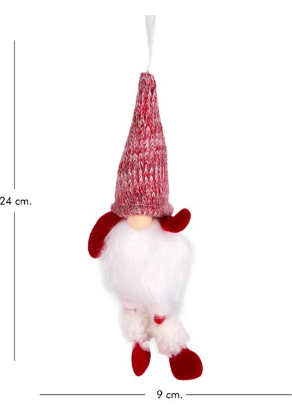 Yılbaşı Ağaç Süsü Noel Baba Figürü Işıklı Kısa Kollu Kırmızı-Beyaz 9x fırsatları