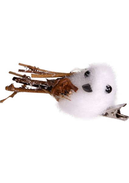 Yılbaşı Süsü Kuş Klipsli 4 'Lü Paket Beyaz 7x2 Cm. fırsatları