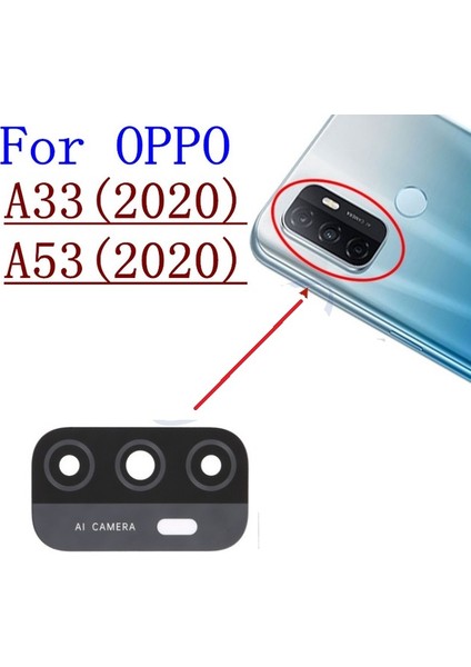 Oppo A53 Arka Kamera Camı Lens Yapışkanlı