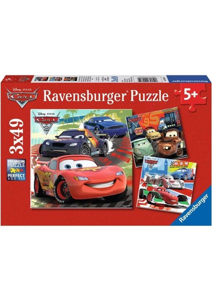 Mg Store (92819) 3 x 49 Parça Puzzle Wd, Cars2 Yarış