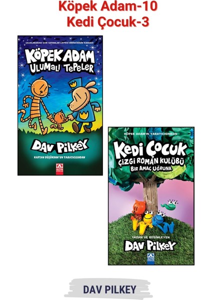 Köpek Adam Ulumalı Tepeler - Kedi Çocuk Bir Amaç 2'li Set - Dav Pilkey