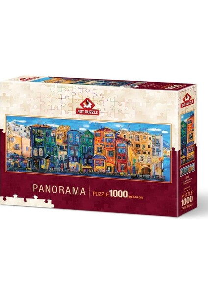 Renkli Kasaba 1000 Parça Panorama Puzzle