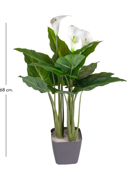 Yapay Kala Zambak Ağacı Gerçek Dokulu Yeşil 68 Cm.
