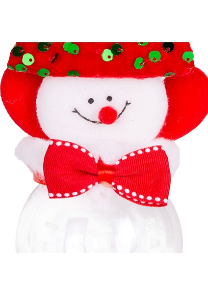 Kardan Adam Figürlü Kapaklı Şeffaf Yılbaşı Kutusu Kırmızı 9X14 Cm. fiyatları