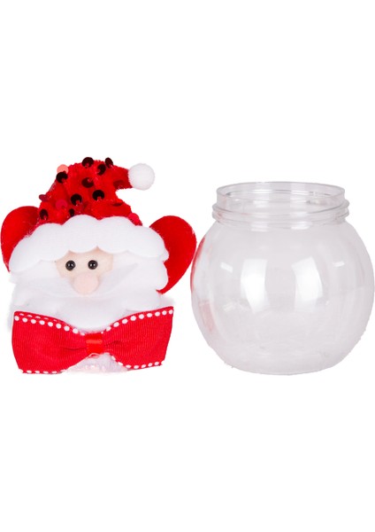 Noel Baba Figürlü Kapaklı Şeffaf Yılbaşı Kutusu Kırmızı 9X14 Cm. fiyatları