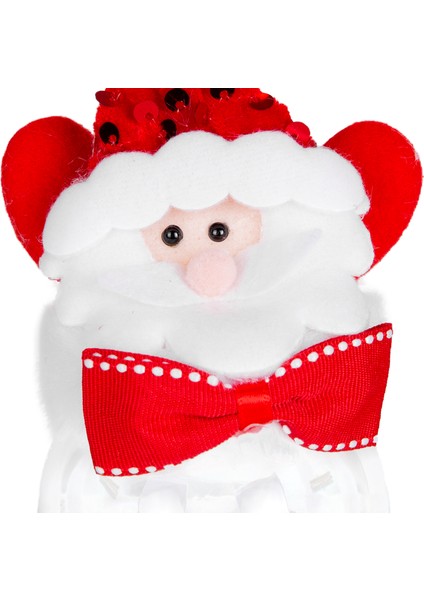 Noel Baba Figürlü Kapaklı Şeffaf Yılbaşı Kutusu Kırmızı 9X14 Cm. modelleri