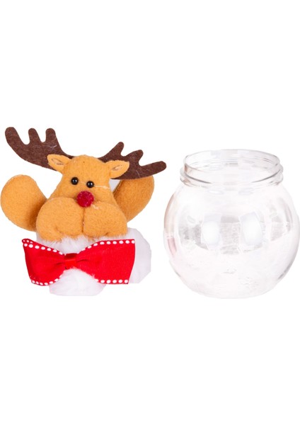 Yılbaşı Geyik Figürlü Kapaklı Şeffaf Yılbaşı Kutusu Kahverengi 9X14 C fiyatları