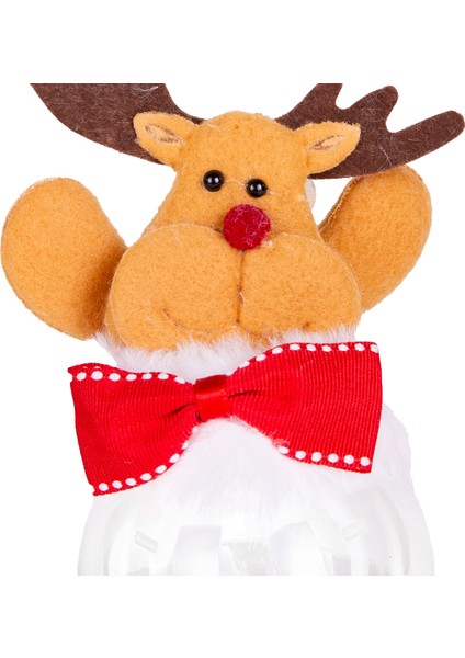 Yılbaşı Geyik Figürlü Kapaklı Şeffaf Yılbaşı Kutusu Kahverengi 9X14 C modelleri