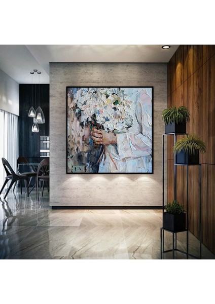 Yağlı Boya Görünümlü Soyut Tablo